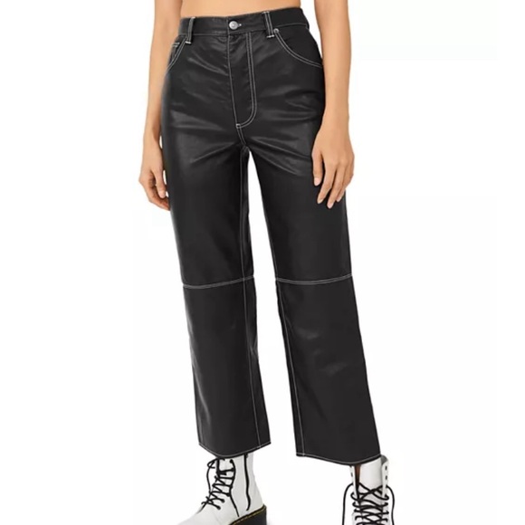 Free People Pants - Free People  The It Factor Vegan Leather Wide Leg Pants size US 12